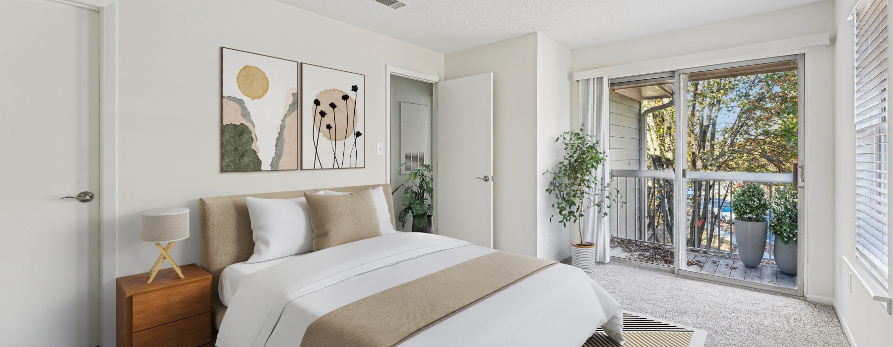 Bedroom with balcony door