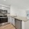 kitchen with long eat at island